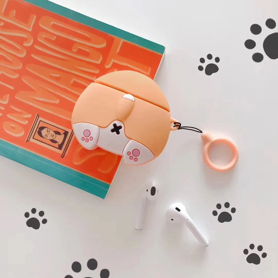 822U Чехол для наушников с 3D динозавром для Airpods 2, чехол с милыми покров на ягодицы для Apple Air pods, чехол, силиконовые наушники с собаками, рыбками, аксессуары, коробка - Цвет: 822U