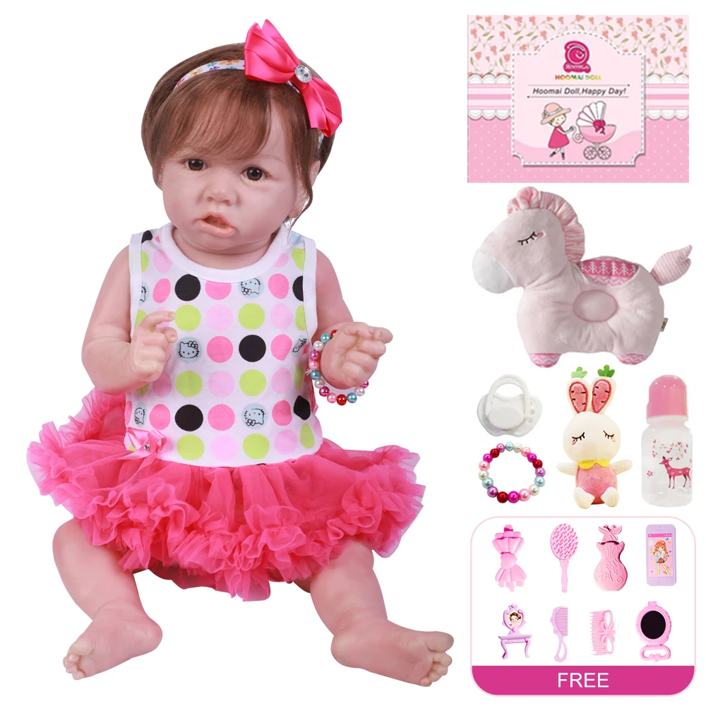 Soft Vinyl Body Toys for Girls Reborn Toddle Doll Kids Birthday Christmas Gift Full Body Toy Silicone Baby Reborn Baby Doll 50CM