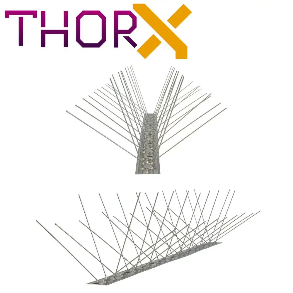 

MH-04-SL 4 row pigeon spikes on stainless steel base - high quality solution for bird control spikes
