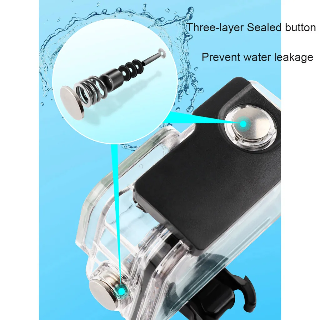 New Sports Camera Waterproof Housing Case Shell Diving 45M for Go-pro 8 Black