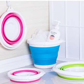 

Thick Silicone Portable Folding Bucket For Fishing Promotion Camping Car Wash Bucket Outdoor Camping