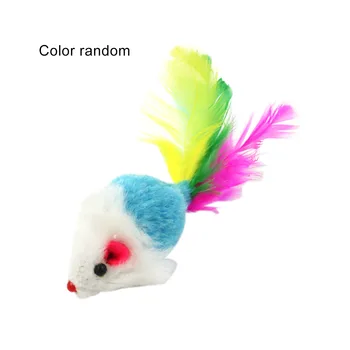 

False Mouse Interactive Cat Toys False Mouse Pet Cat Toys Playing Toys Cats With Colorful Feather Mini Mouse Toys Pet Supplies
