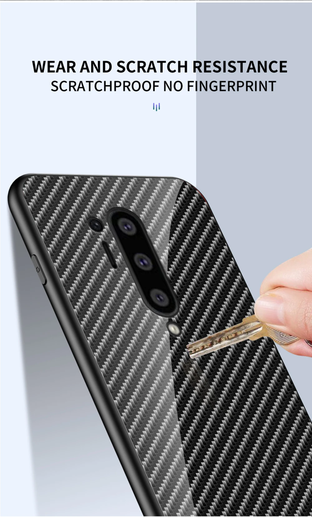XUANYAO Case 1+8 Pro One Plus 8 Case Glass Hard Cover OnePlus 8 Pro Case Silicone Soft Edge Carbon Fiber Back Cover OnePlus 8 1+ (12)