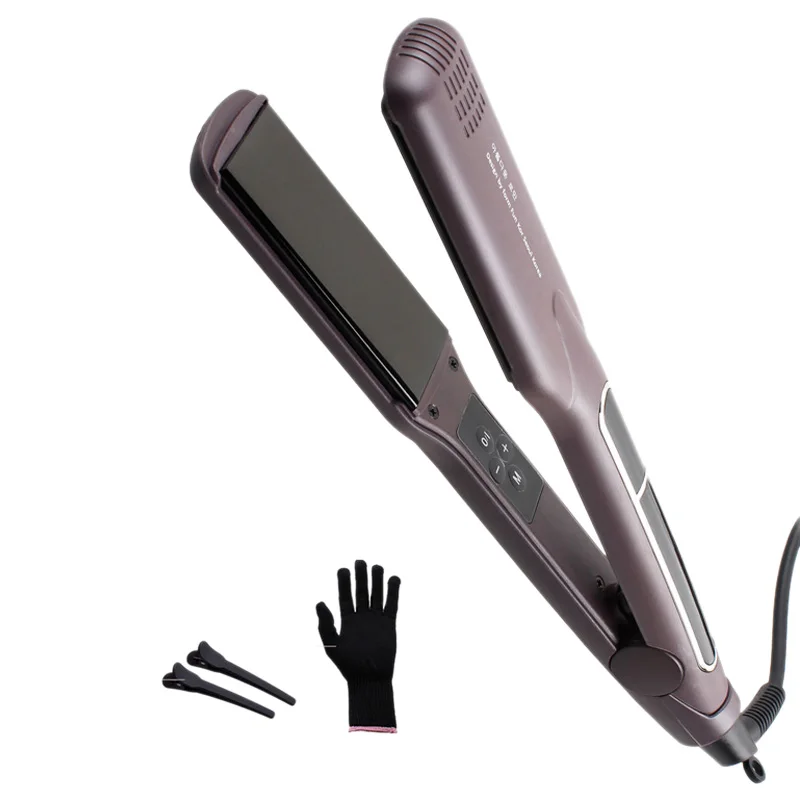 HOT!Tourmaline Ceramic Hair Straight Hair Splint Led Display Anions Hair Straightener Temperature Electric Curling Irons Titaniu