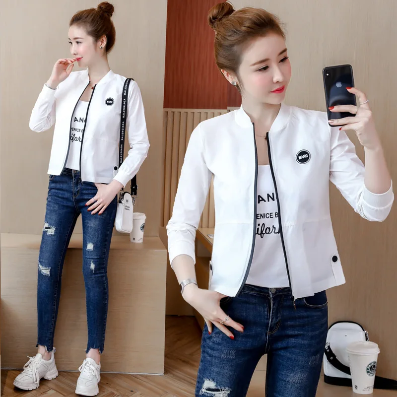 

2019 Spring WOMEN'S Dress New Style Korean-style College Style Little Jacket Thin Students Versatile Baseball Uniform