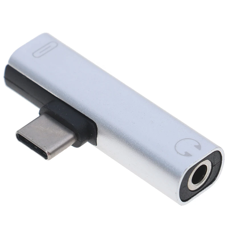 Silver Usb type C до 3,5 мм разъем для наушников адаптер для Xiaomi Aux аудионаушники с кабелем зарядное устройство зарядный USB-C конвертер - Цвет: Silver