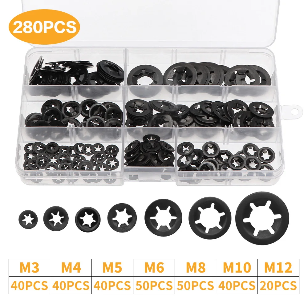 Other Fasteners & Hardware 260Pcs Nut Push On Retainer Washer