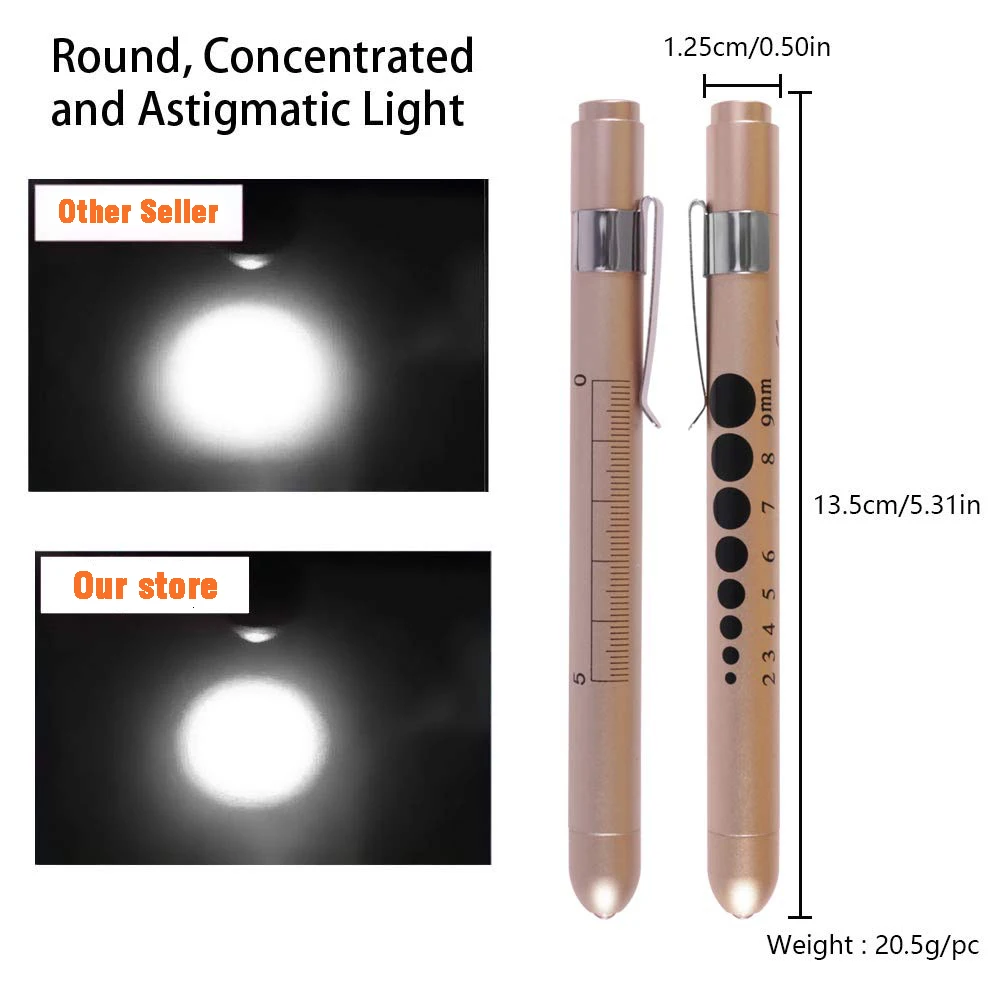 재사용 가능한 휴대용 LED 손전등 의료 응급 처치 펜 라이트 토치 램프 학생 게이지 측정 의사 간호사 진단 펜