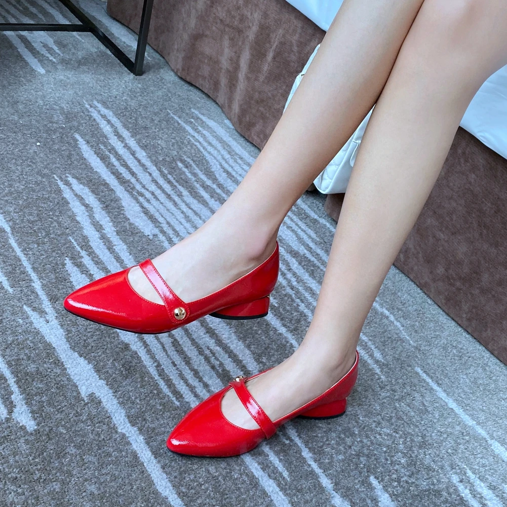 

Sarairis 2020 New Fashion Square Heels Pointed Toe Concise Pumps Woman Shoes Slip-On Comfortable Casual Shoes Women Pumps