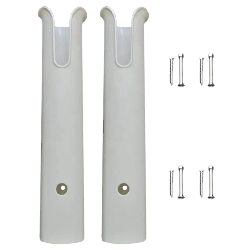 

2Pcs Plastic Fishing Rod Holder Fishing Pole Rack Ship Fish Rod Tube Yacht Fishing Rod Frame for Boat White