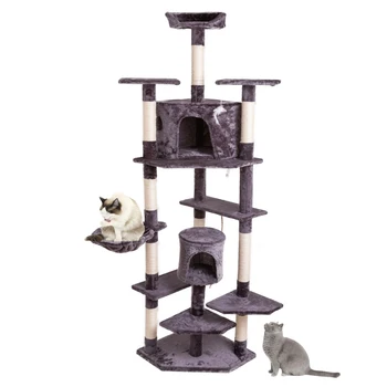 

2020 New Pat Toy 36"/80" Solid Cute Sisal Rope Plush Cat Climb Tree Cat Tower Gray HOT