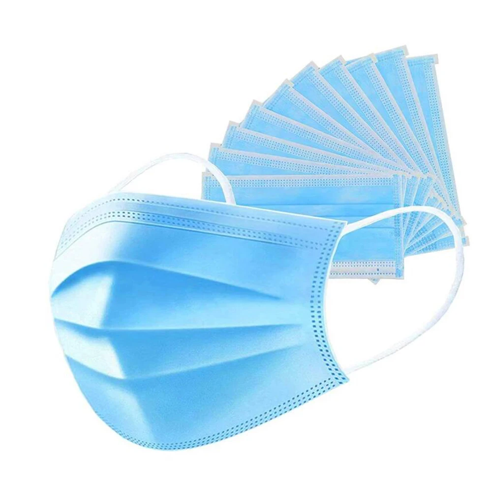 Disposable mouth face mask 3 Layer filter Masks Anti Saliva Droplet pollution protection Mask Blue Isolate | Шиньоны и парики
