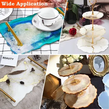 

Large Silicone Tray Mould Irregular Coasters Fruit Plate Cup Mat Mold DIY Crafts UV Epoxy Resin Mould Making Tool With 2