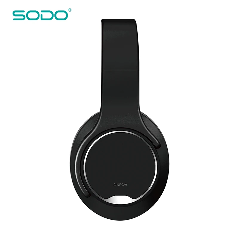 SODO NFC 2в1 Twist-out Bluetooth динамик MH1 наушники беспроводные стерео наушники с картой памяти TF удобные Bluetooth наушники - Цвет: Черный