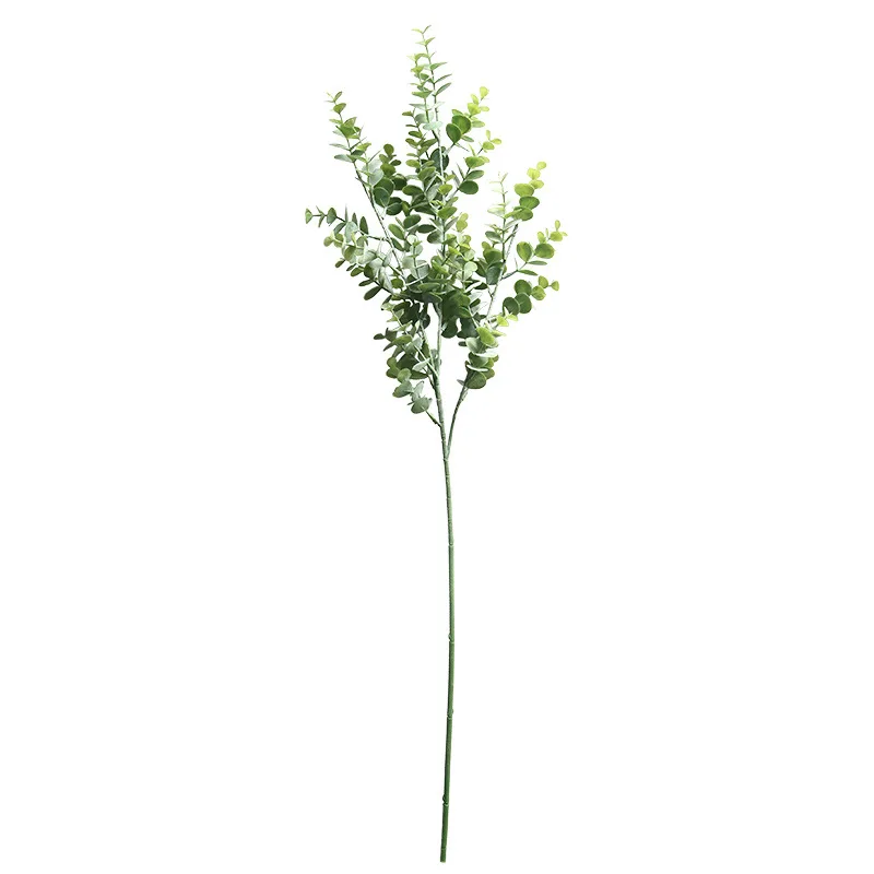 New Style Artificial Eucalyptus Money Leaf Flocking Plant for Wedding Accessories Home Party Decoration
