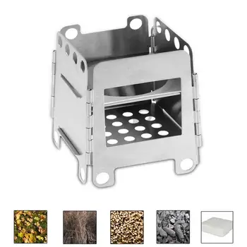 

Camping Wood Stove Portable Folding Lightweight Titanium Wood Burning Backpacking Stove for Outdoor Survival Cooking