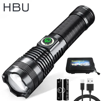 

Super Powerful XHP50 LED Flashligt USB Rechargeable Tactical Lantern Built-in Battery Torch 5 Modes Outdoor Zoomable Lanterna