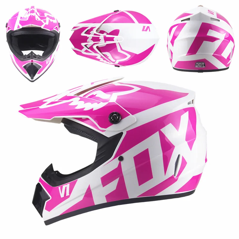 white pink Мотоциклетный взрослый шлем для мотокросса внедорожный шлем ATV Dirt bike горные MTB DH гоночный шлем кросс шлем capacetes - Цвет: white pink