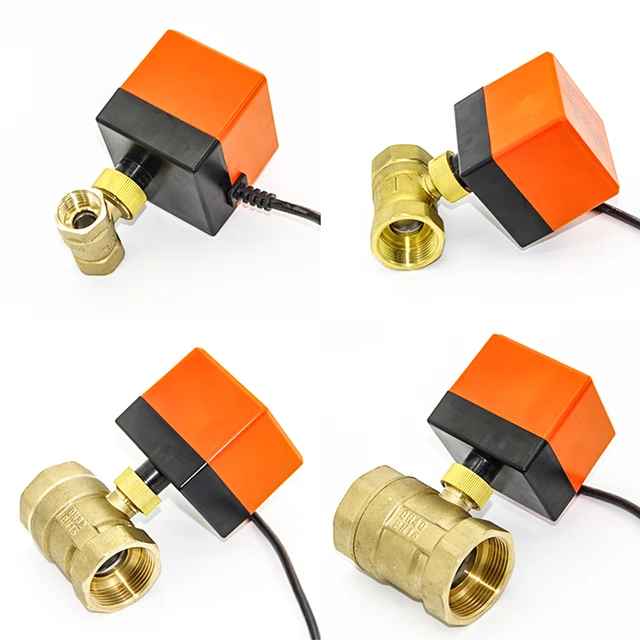 1/2 "3/4" 1 "2" บอลวาล์วมอเตอร์ 220V 12V 24V 3 สาย 2 จุดควบคุมทองเหลืองบอลวาล์วไฟฟ้า 1