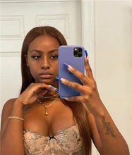 Peluca con malla frontal para mujeres negras, pelo liso de color con pelo de bebé 13x4, pelucas de cabello humano brasileño con encaje frontal, 4x4, Remy