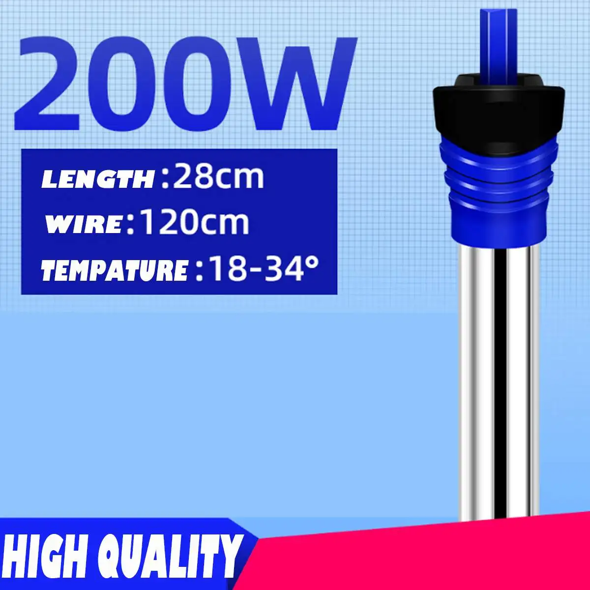 EU 220V 200W Мини-нагреватель для аквариума 50 Вт-500 Вт погружной нагревательный стержень для аквариума 110-240 В аквариумный термометр аквариумные аксессуары для аквариума - Цвет: EU 220V 200W