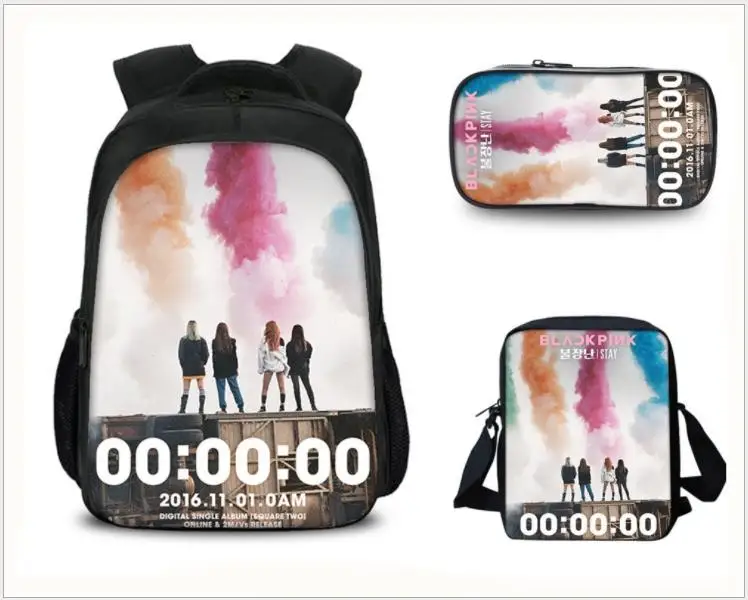 KPOP BTS модные Mochilas 3 шт./компл. рюкзак для девочек детские школьные дорожная сумка через плечо, подарки на день рождения, сумка для ноутбука
