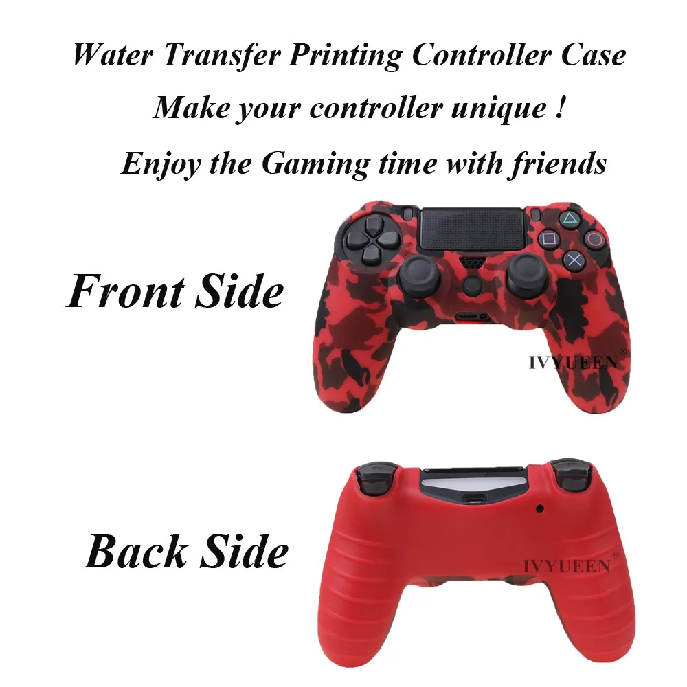IVYUEEN для sony Dualshock 4 PS4 DS4 Slim Pro контроллер силиконовый камуфляжный чехол защитная кожа+ ручка для большого пальца колпачки для Play Station 4