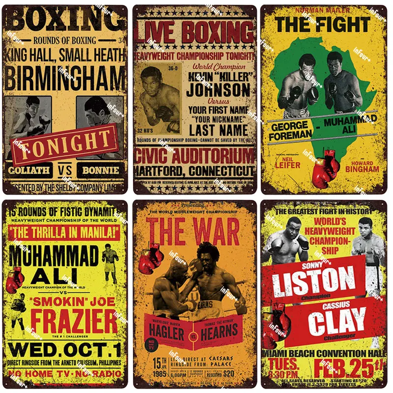Mike Tyson Metal tin Signs Boxing Bar Pub Vintage Retro Wall Décor Poster Home