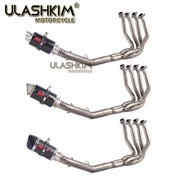 

Motorcycle Full System Exhaust Muffler Middle Link Pipe Slip On For kawasaki Z800 ninja800 2013 2014 2015 2016