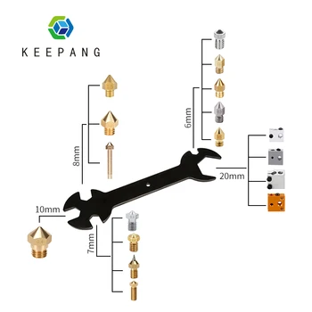 

Keepang 5pcs/lot Steel Spanner 5 IN 1 Wrench Stay Installation Replacement Tool For 3D Printer Parts E3D MK8 MK10 Nozzle Block