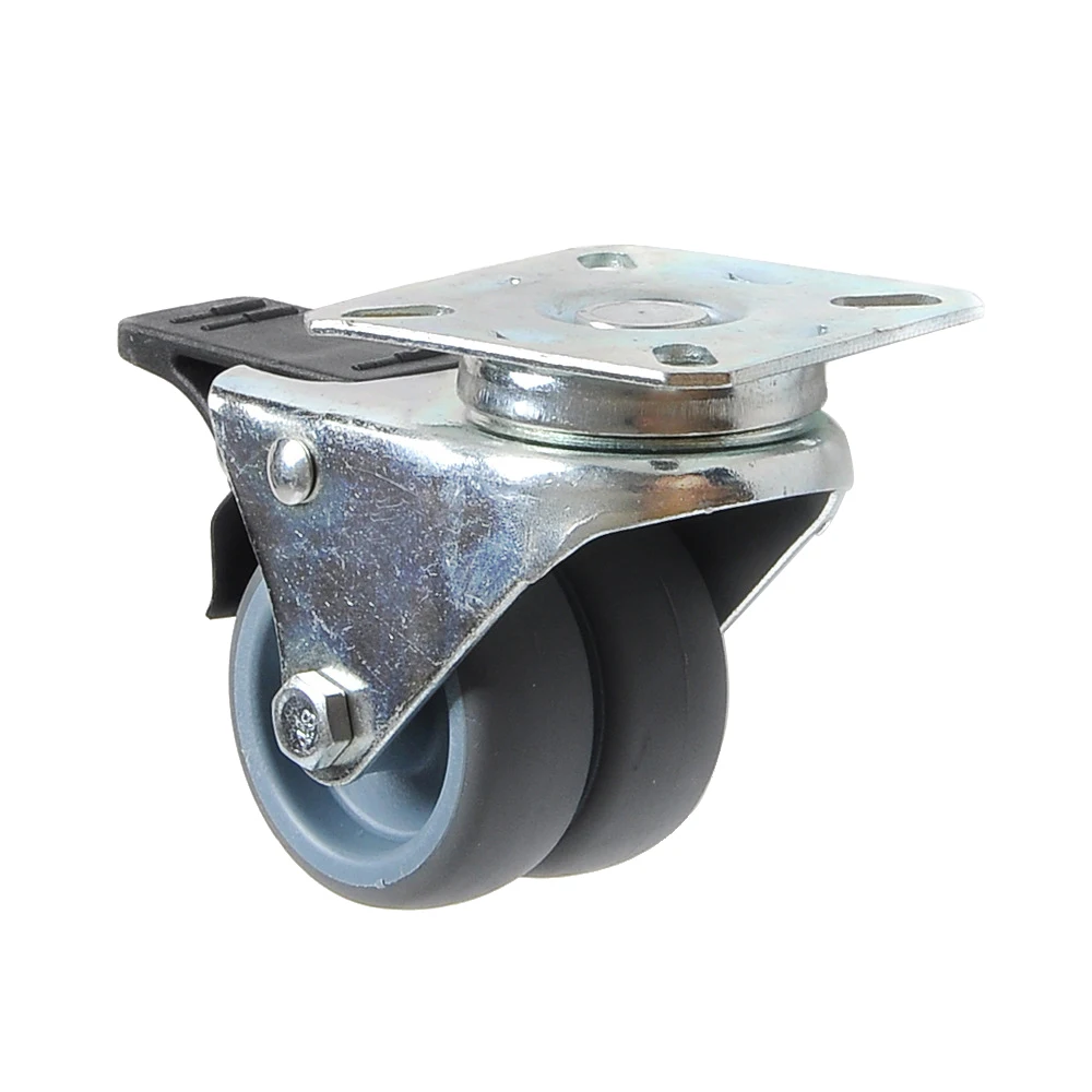 

4pcs 2 Inches Caster Wheel Able to Brake Heavy Duty Flat Plate Wheel Caster Universal Locking Casters For Office Chairs Trolley