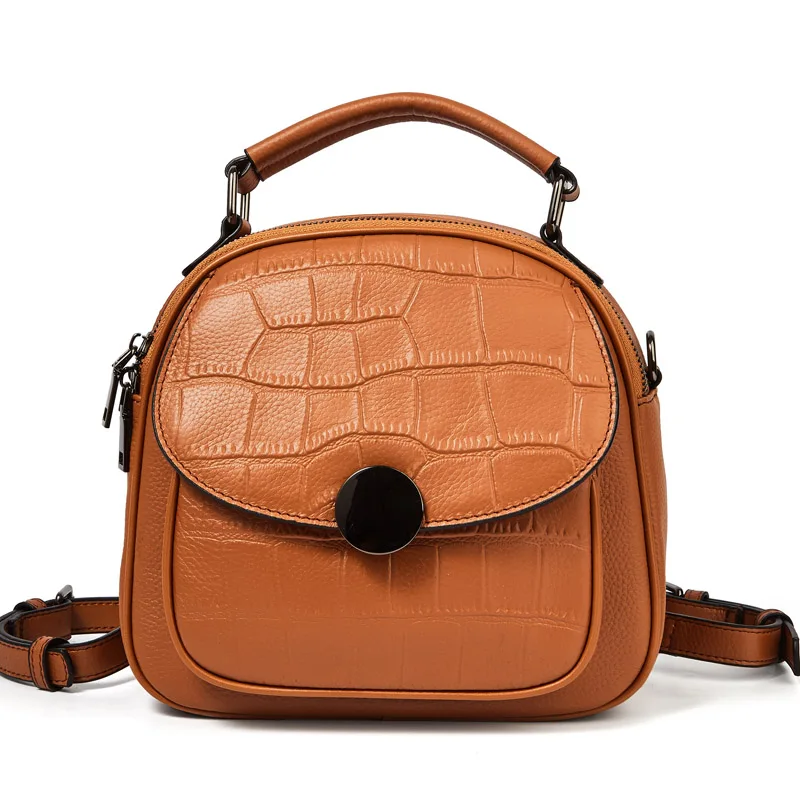 QW5516brown Qiwang маленькие сумки женские роскошные сумки через плечо дизайнерская крокодиловая сумка-Кроссбоди из натуральной кожи для женщин - Цвет: QW5516brown