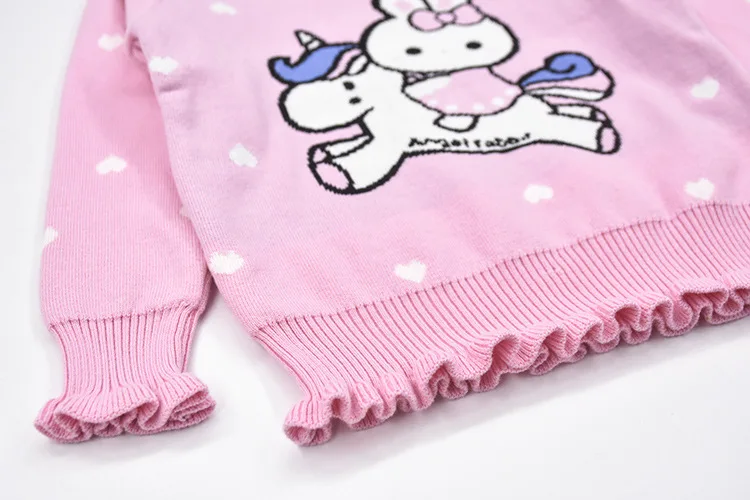 

Baby into Autumn And Winter Clothes Children GIRL'S Sweater Kids' Sweater Double Layer Weaving KT My Little Sweater Cotton Knitw