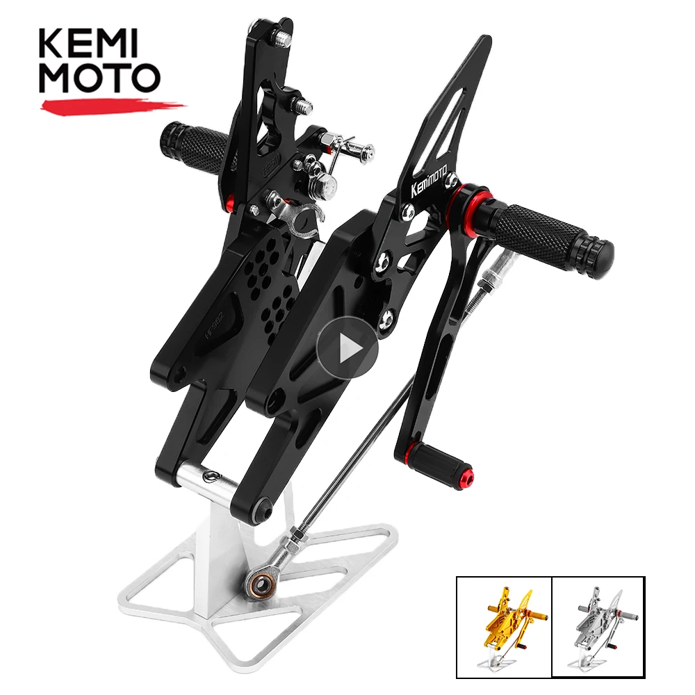 KEMiMOTO MT 03 MT 25 MT03 MT25 CNC Adjustable Rear Set Rearsets Footrest For Yamaha YZF R25 R3 MT-03 MT-25 2014-2020
