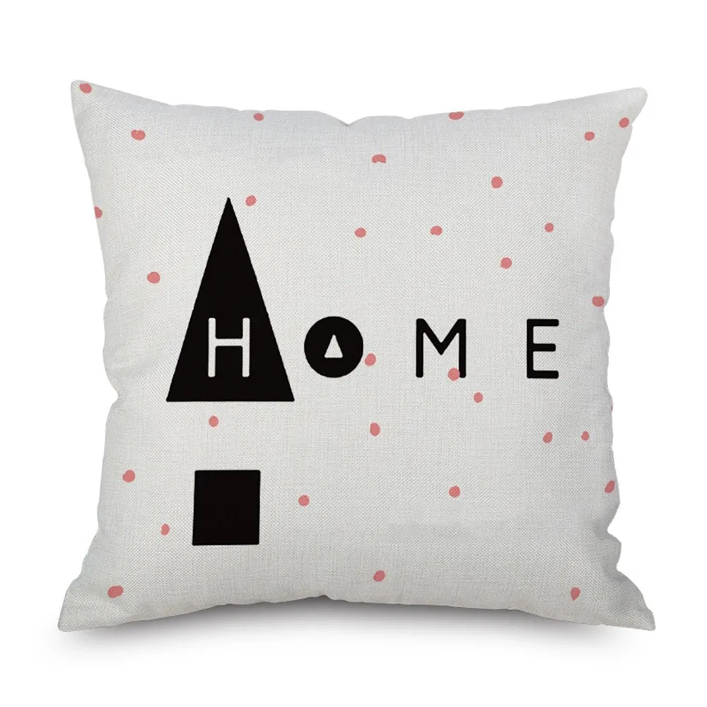 45* 45cm Square Lovers Decorative Throw Pillow Case Letters Pattern Printed Linen Pillowcase for Car Home Decoration - Цвет: 1