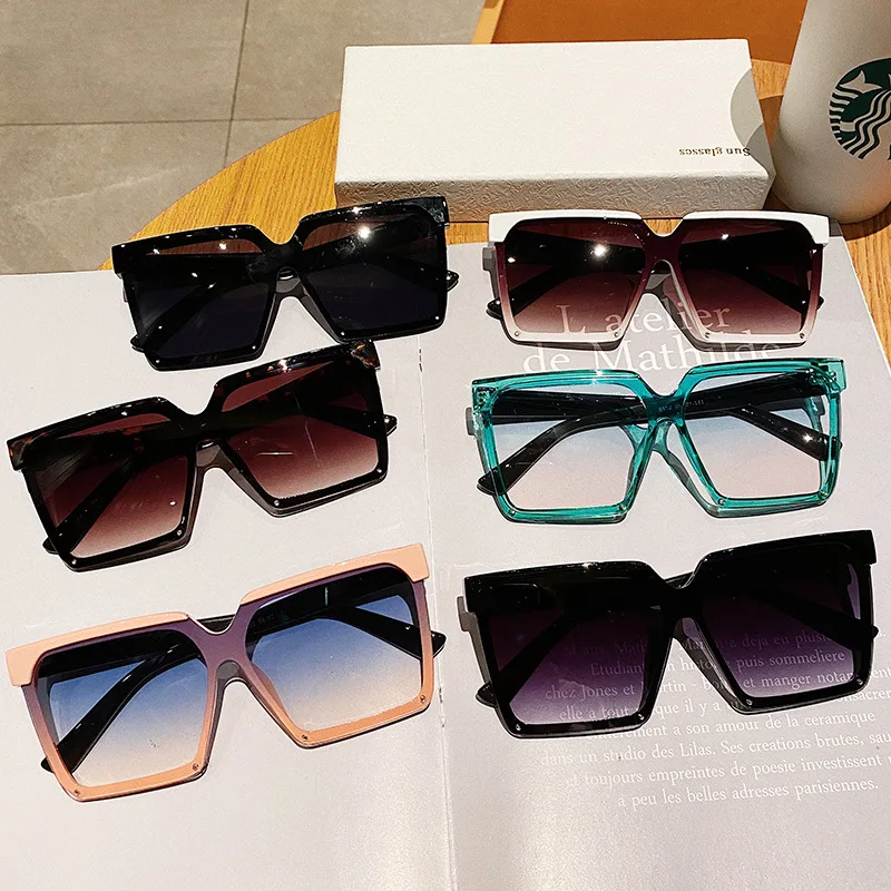 Women's Glasses 2022 new female sunglasses creative big box net red glasses European and American trendy sunglasses purple sunglasses