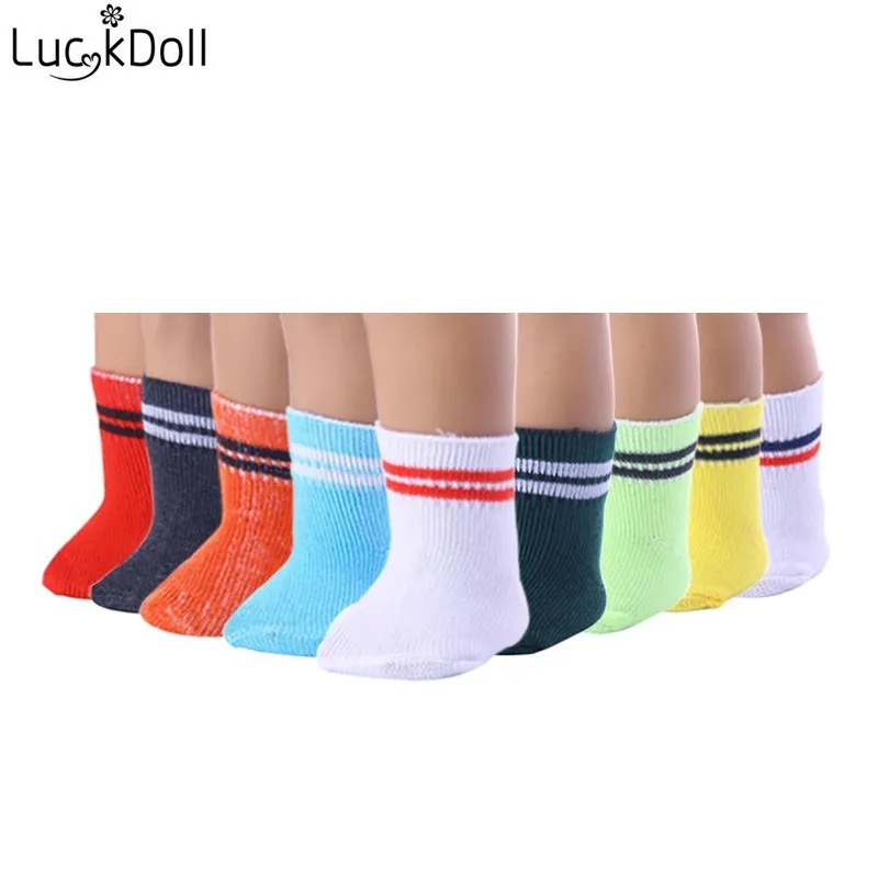 Solid Color Knitted Socks For 18-inch American Doll 43cm Doll Doll Accessories