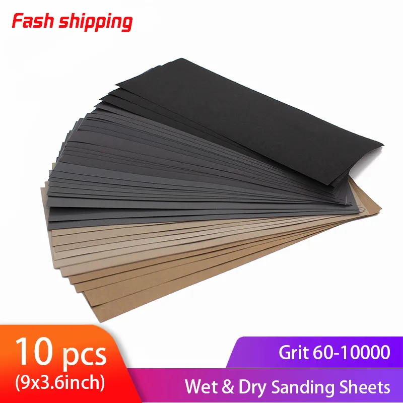 Wet Dry Sandpaper 9 x 3.6 Inch for Automotive Sanding Polish Waterproof Paper 