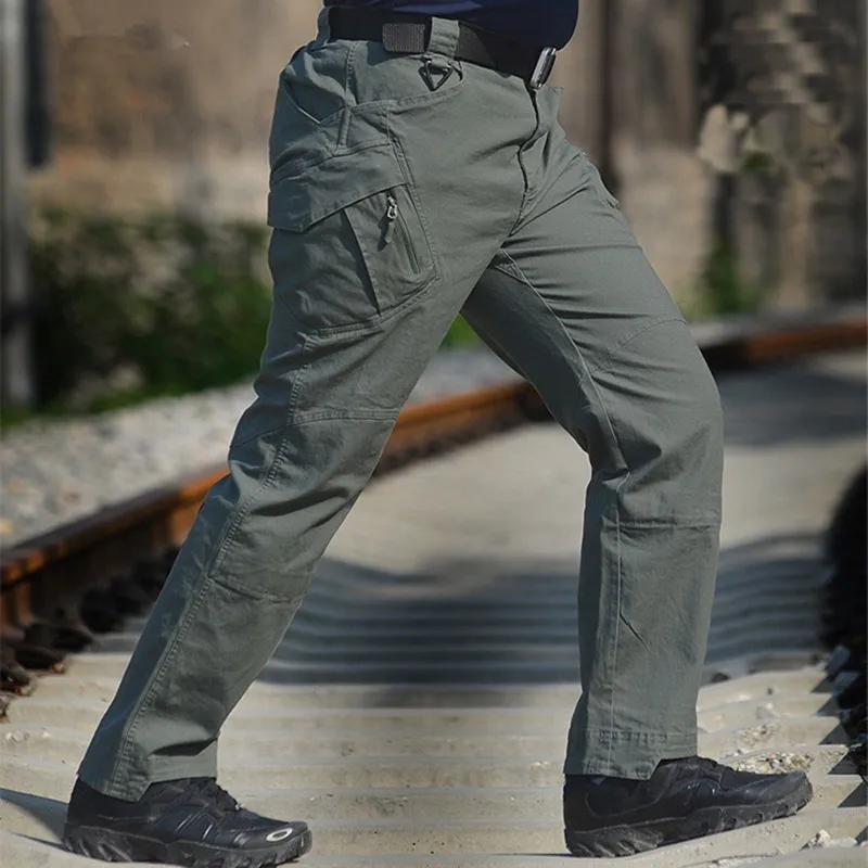 IX9 город тактические брюки мужские спецназ армейские брюки много карманов стрейч мужские уличные брюки карго Военная форма