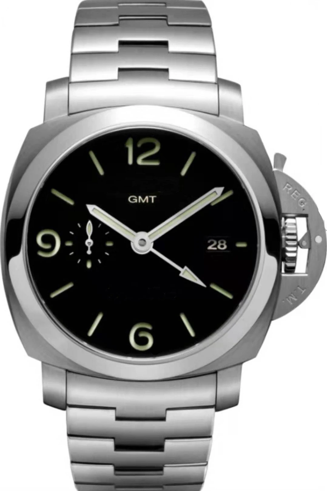 

Luxury Brand New Men Automatic Mechanical Sapphire Stainless Steel Black GMT Watch Manual Green Luminous Rare Sport Watches AAA+