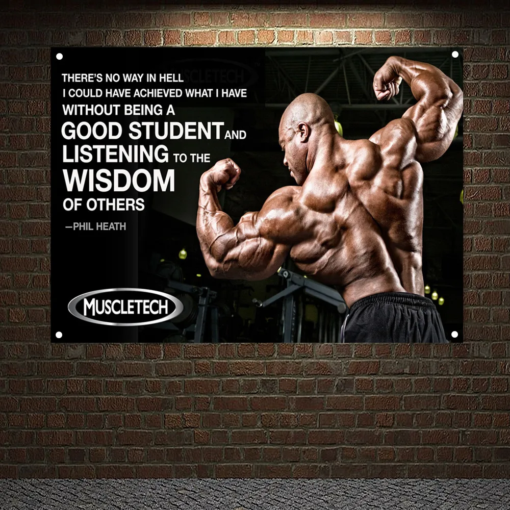 

Stadium Gym Decor Muscular Hunk Poster Wallpapers Man Body Building Banner Flag Fitness Workout Mural Canvas Painting Wall Art