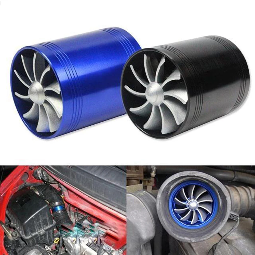 

Universal Car Turbine Supercharger & 3 Rubber Covers 3000rpm F1-Z Double Turbo Charger Air Filter Intake Fan Fuel Gas Saver Kit