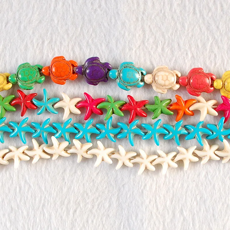 38Pcs 14x13x5mm Starfish Shape Turquoises Beads Loose for Jewelry Making Diy Jewelry Accessories Jewelry Findings
