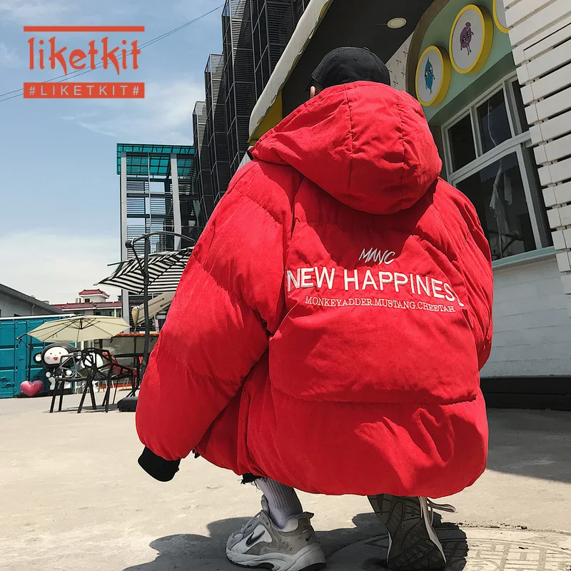 

Liketkit Winter Jacket and Coat Men 2019 Male Double-faced Loose Thick Parka Mens Harjuku Bubble Coat Korean Couples Outwear 5XL