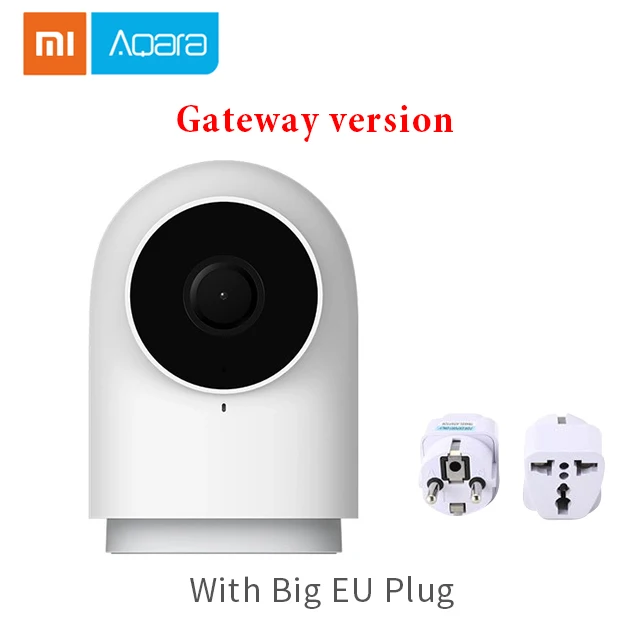 Aqara умная камера G2 Gateways Edition Xiaomi Hub Gateway 3 умный дом Zigbee Wifi Беспроводная связь 1080P просмотр работа с Mijia - Цвет: G2  with Big EU Plug