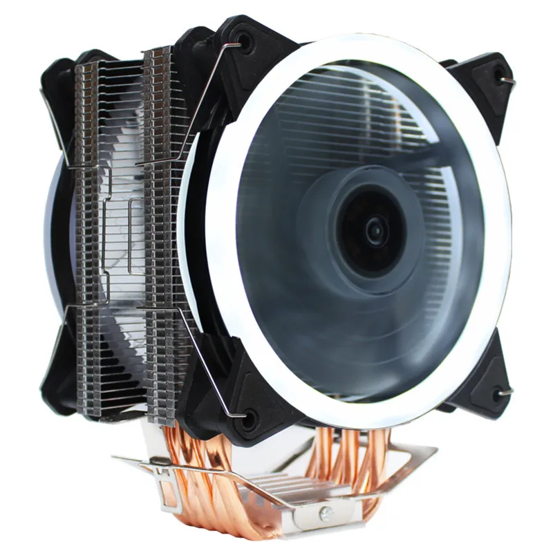 6 Heatpipe 3/4PIN 12CM RGB LED Computer PC CPU Cooler 2-Fan Cooling Heatsink Radiator for LGA 1150/1151/1155/1156/775/1366 AMD