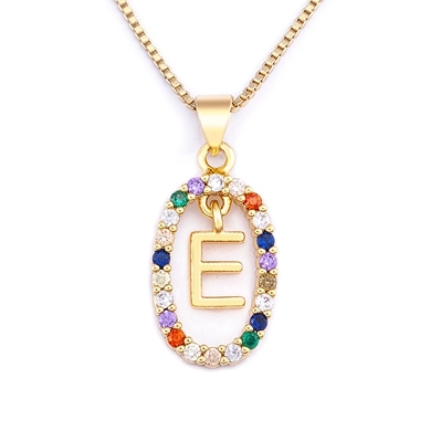 Hot Sale Colorful 26 Letters A - Z Initial M S C K Alphabet Pendant Long Chain Necklace Name Jewelry Women Accessories Gift
