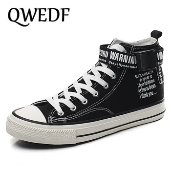 

High Top Men Sneakers Canvas Shoes Man Vulcanize Walking Male Footwear Black Red White with Fur Winter Fall Trainers X14-50