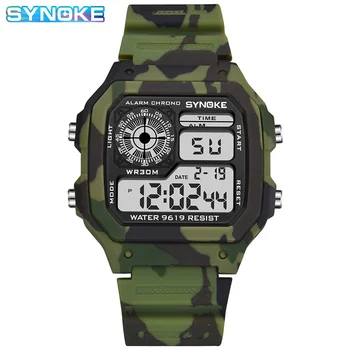 

PANARS Sports Military Children's Watches Student Kids Digital Watch Camouflage Green Fashion Colorful Led Alarm Clock For Boys