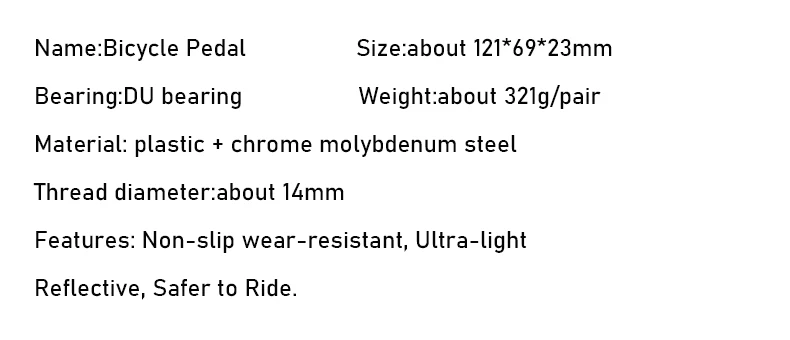 WESTBIKING Road Mountain Bikes Pedals Plastic Steel Ball Bearing Ultralight Bicycle Pedal Board Bike Cycle Accessiores Universal